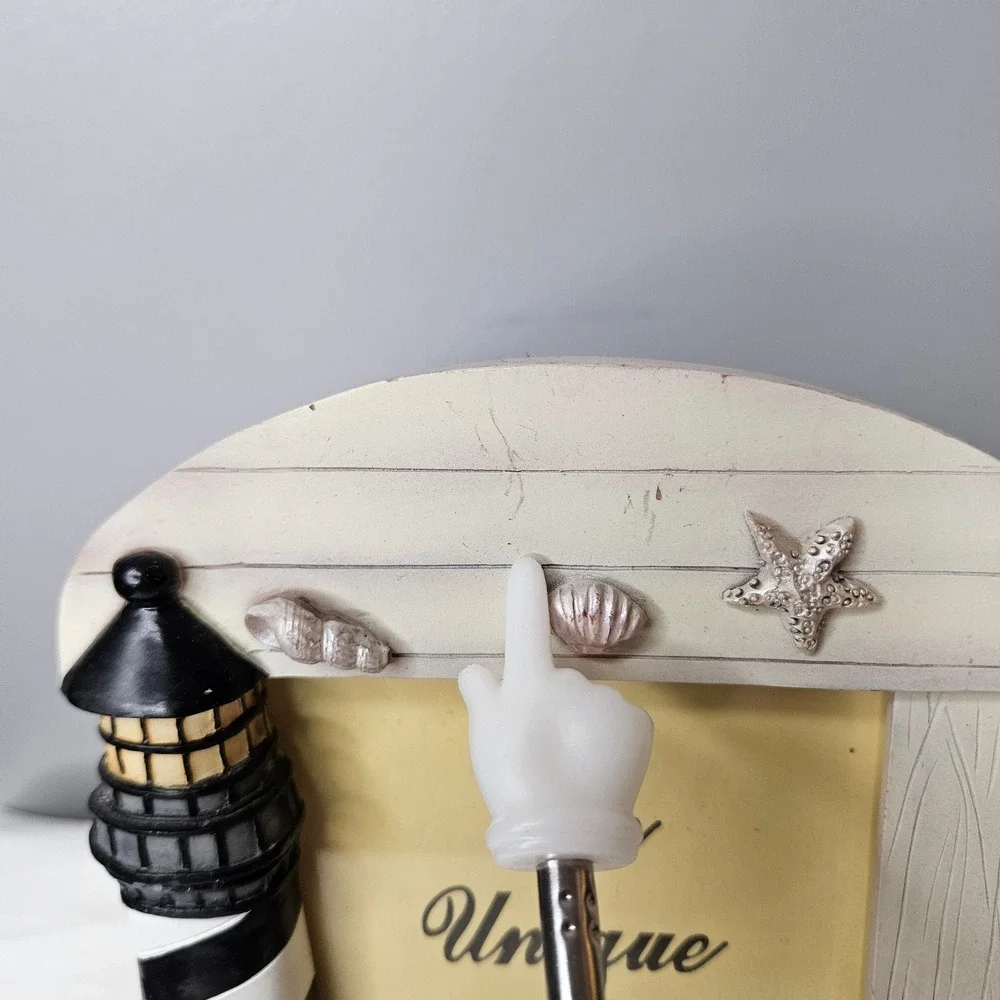 The Unique Collection Nautical Lighthouse 4x6 Photo Frame 3D Resin Coastal Decor